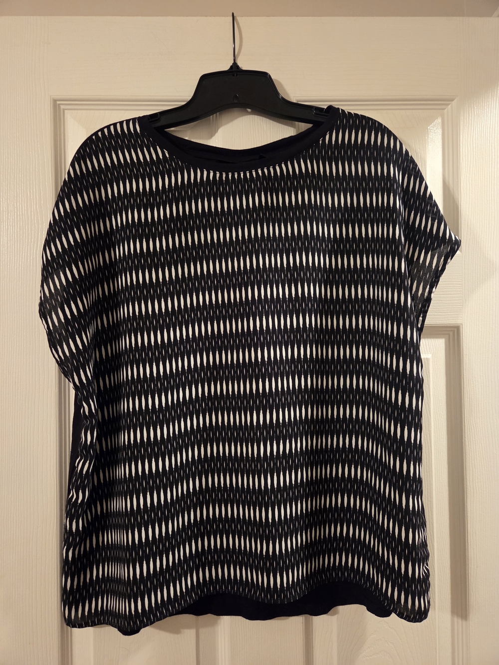 Rafaella Black and White Geometric Short-Sleeve Tunic